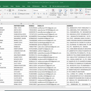 Bihar 12th Science Batch  Students Database
