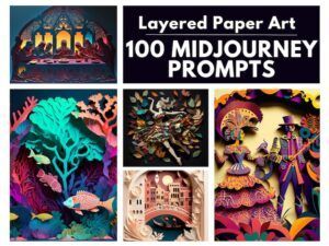 100 Midjourney Layered Paper Art Prompts | Unleash Your Creativity | Instant Access | Copy and Paste