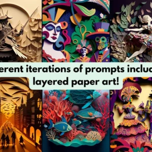 100 Midjourney Layered Paper Art Prompts | Unleash Your Creativity | Instant Access | Copy and Paste