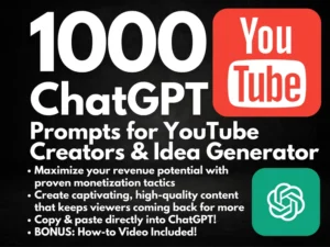1000 ChatGPT Prompts for YouTube Creators: Boost Your Channel with Expert YouTube Idea Generator & Strategies for Success