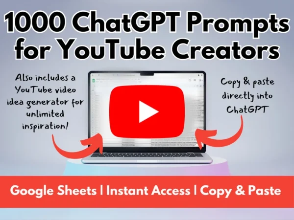 1000 ChatGPT Prompts for YouTube Creators: Boost Your Channel with Expert YouTube Idea Generator & Strategies for Success - Image 2
