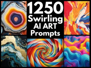 1250 Swirling and Fluid AI Art Prompts | Text-to-image Midjourney Dall-E Stable Diffusion | Digital Wall Art Prints Home Decor Abstract Art