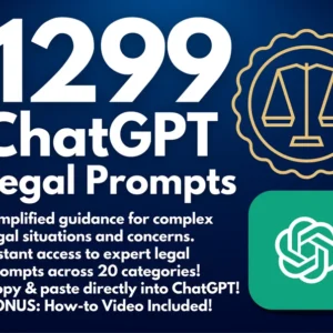1299 ChatGPT Legal Prompts: Transform ChatGPT into a Legal Expert | Legal Toolkit | DIY Law | Copy & Paste | Instant Access