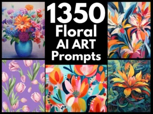 1350 Floral AI Art Prompts | Midjourney Dall-E Stable Diffusion | Flower Arrangement | Flowers | Floral Wall Art Floral Print | Digital Art