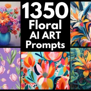 1350 Floral AI Art Prompts | Midjourney Dall-E Stable Diffusion | Flower Arrangement | Flowers | Floral Wall Art Floral Print | Digital Art