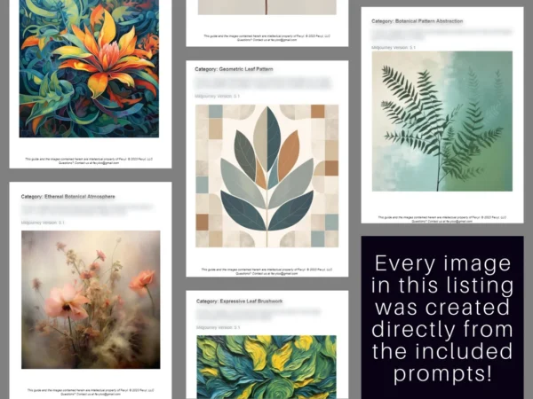 1350 Floral AI Art Prompts | Midjourney Dall-E Stable Diffusion | Flower Arrangement | Flowers | Floral Wall Art Floral Print | Digital Art - Image 3