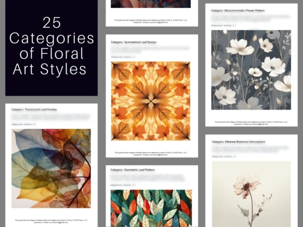 1350 Floral AI Art Prompts | Midjourney Dall-E Stable Diffusion | Flower Arrangement | Flowers | Floral Wall Art Floral Print | Digital Art - Image 4