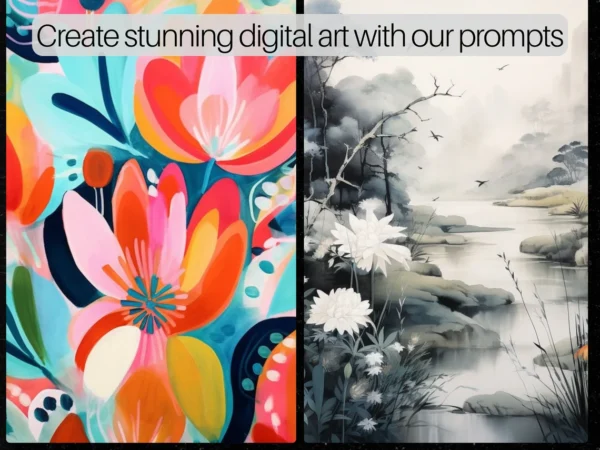 1350 Floral AI Art Prompts | Midjourney Dall-E Stable Diffusion | Flower Arrangement | Flowers | Floral Wall Art Floral Print | Digital Art - Image 6