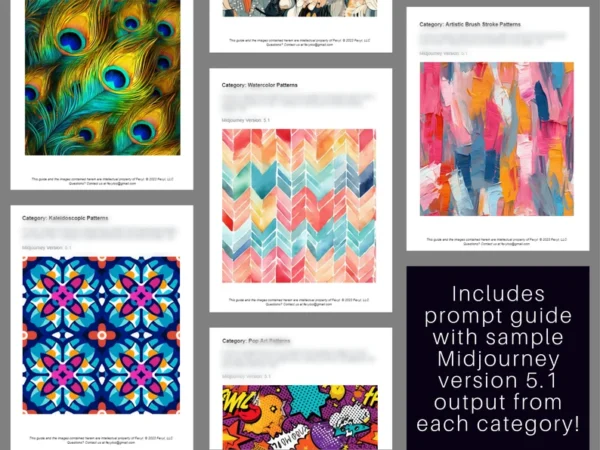 1500 Pattern AI Art Prompts | Text-to-image Midjourney Dall-E Stable Diffusion | Inspiration | Patterns | Digital Wall Art | Copy & Paste - Image 2