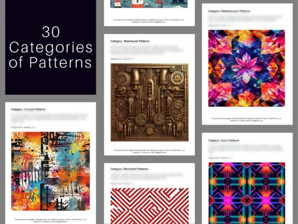 1500 Pattern AI Art Prompts | Text-to-image Midjourney Dall-E Stable Diffusion | Inspiration | Patterns | Digital Wall Art | Copy & Paste - Image 3