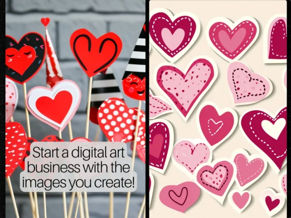 1800 Valentine's Day Graphics AI Art Prompts | Midjourney Dall-E Stable Diffusion | Digital Wall Art Prints Home Loving Cupid Heart Decor - Image 7