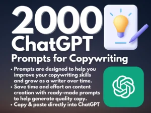 2000 ChatGPT Prompts for Copywriting | Better Copy Better Results | Instant Access | Copy and Paste | Get Inspired | Streamline Your Writing