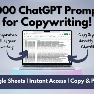2000 ChatGPT Prompts for Copywriting | Better Copy Better Results | Instant Access | Copy and Paste | Get Inspired | Streamline Your Writing