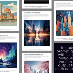 2100 Urban Landscapes AI Art Prompts | Midjourney Dall-E Stable Diffusion | Digital Wall Art Prints Home Decor Watercolor Painting Print Kit