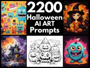 2200 Halloween Graphics AI Art Prompts | Midjourney Dall-E Stable Diffusion | Digital Wall Art Prints Home Fall Fun Halloween Decor