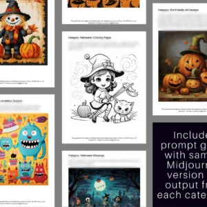 2200 Halloween Graphics AI Art Prompts | Midjourney Dall-E Stable Diffusion | Digital Wall Art Prints Home Fall Fun Halloween Decor