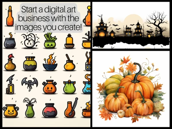 2200 Halloween Graphics AI Art Prompts | Midjourney Dall-E Stable Diffusion | Digital Wall Art Prints Home Fall Fun Halloween Decor - Image 7