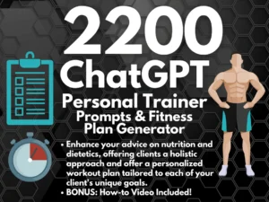 2200 Personal Trainer ChatGPT Prompts with Fitness Plan Generator | Fitness Coach Workout Program Fitness Trainers to Monetize Expertise