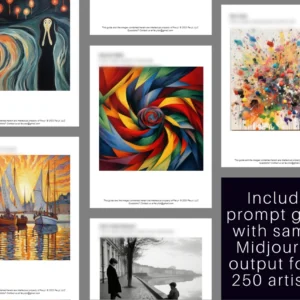 250+ Artists AI Art Guide: Text-to-Image Generated Masterpieces | Text-to-image Midjourney Dall-E | Unlimited Inspiration | Copy and Paste