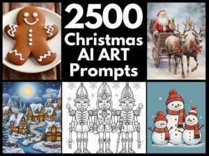 2500 Christmas Graphics AI Art Prompts | Midjourney Dall-E Stable Diffusion | Digital Wall Art Prints Home Winter Fun Christmas Decor