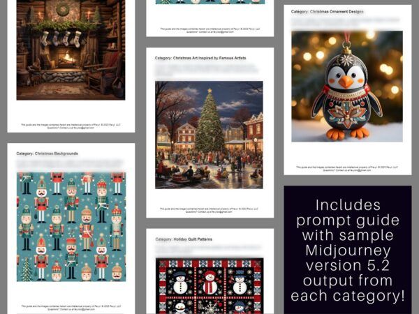 2500 Christmas Graphics AI Art Prompts | Midjourney Dall-E Stable Diffusion | Digital Wall Art Prints Home Winter Fun Christmas Decor - Image 2