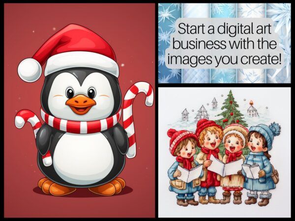 2500 Christmas Graphics AI Art Prompts | Midjourney Dall-E Stable Diffusion | Digital Wall Art Prints Home Winter Fun Christmas Decor - Image 4