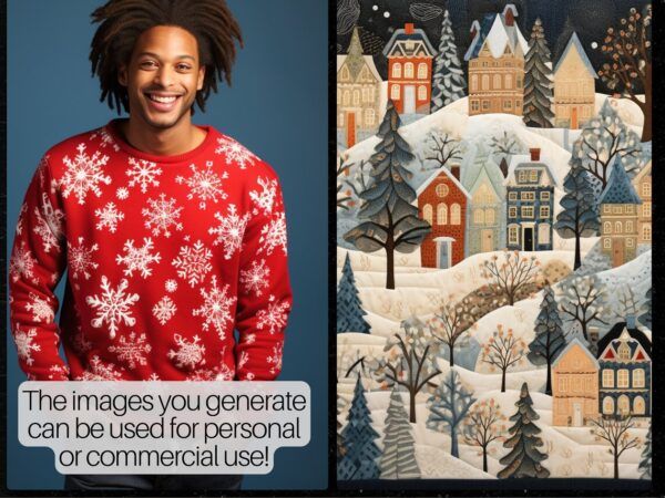 2500 Christmas Graphics AI Art Prompts | Midjourney Dall-E Stable Diffusion | Digital Wall Art Prints Home Winter Fun Christmas Decor - Image 7