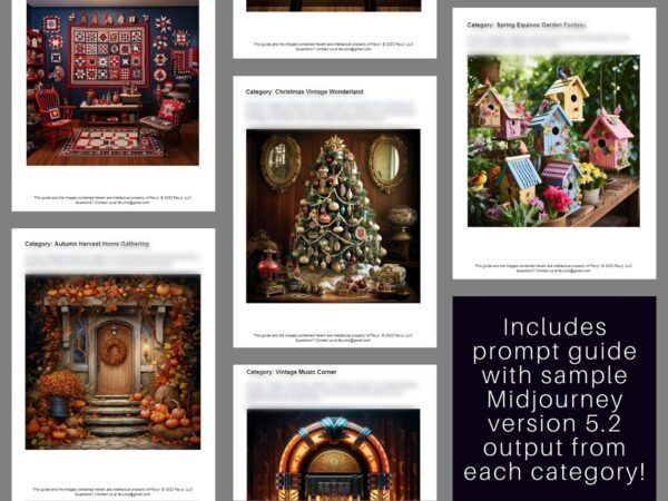 2500 Cozy Kitsch AI Art Prompts Midjourney | Dall-E Stable Diffusion | Cottagecore Grandmillenial Charmingly Chaotic Nostalgic Home Decor - Image 3