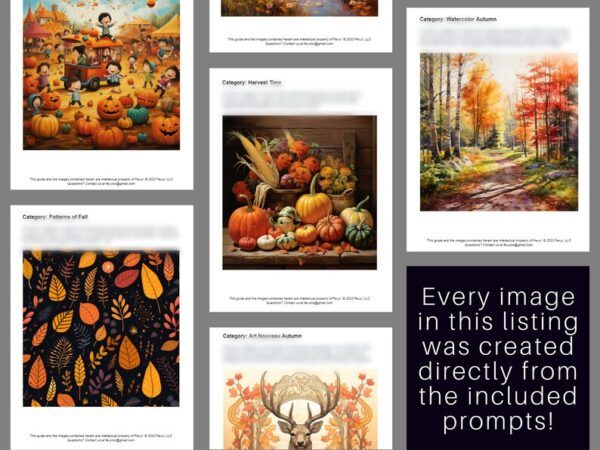 2500 Fall Harvest AI Art Prompts | Midjourney Dall-E Stable Diffusion | Digital Wall Art Prints Home Fall Autumn Thanksgiving Decor - Image 3