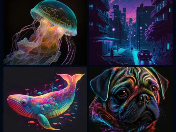 299 Neon Midjourney Prompts - Neon AI Art Ideas in Diverse Styles | Digital Art | Instant Access | Copy and Paste - Image 8