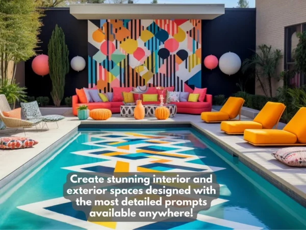 3000 Interior Design Midjourney AI Art Prompts - Endless Inspiration for Your Next Design Project | Digital Art Instant Access | Copy/Paste - Image 9