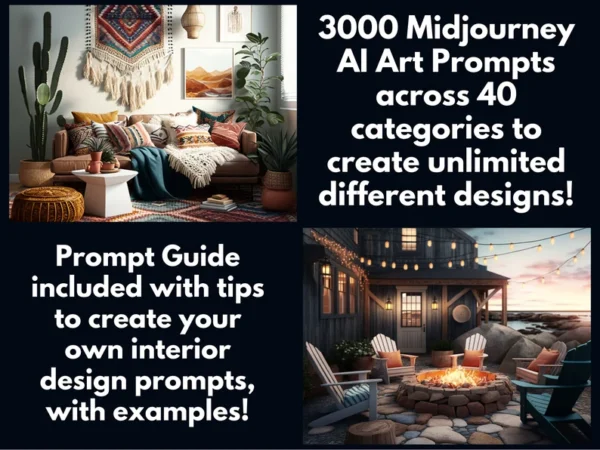 3000 Interior Design Midjourney AI Art Prompts - Endless Inspiration for Your Next Design Project | Digital Art Instant Access | Copy/Paste - Image 6
