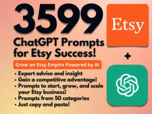 3599 ChatGPT Prompts for Etsy Success | Build a Profitable Etsy Shop with the Power of AI | Shop Boost Analytics SEO | Copy & Paste