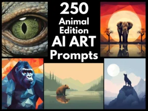 Animal AI Art Prompts | Text-to-image Midjourney Dall-E Stable Diffusion | Digital Wall Art Download Large Printable Wall Art Animal Prints