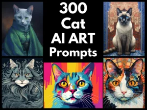 Cat AI Art Prompts | Text-to-image Midjourney Dall-E Stable Diffusion | Digital Cat Wall Art Download Large Printable Wall Art of Cats