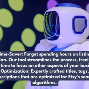 ChatGPT Etsy Listing Generator | Save Time When you List and Improve Your Etsy Search Rankings with ChatGPT | Maximize Your Etsy Sales w AI
