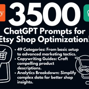 ChatGPT Prompts for Etsy Shop Optimization | Build a Profitable Etsy Shop with the Power of AI | Elevate Your Etsy Store | Copy & Paste