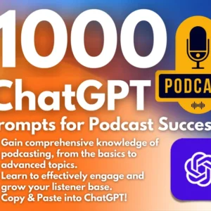 ChatGPT Prompts for Podcasters | Grow your audience and gain listeners | Boost The Growth of Your Podcast | Planner Template | Copy & Paste