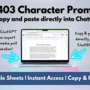 ChatGPT Social Media Post Generator | TikTok | Facebook | Pinterest | Twitter | Instagram | Instant Access | Copy and Paste