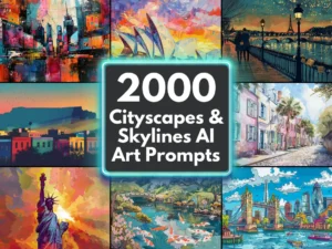 Cityscapes and Skylines AI Art Prompts | Text-to-image Midjourney Dall-E Stable Diffusion | Digital Art City Urban Printable Wall Art Prints