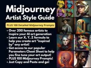 Midjourney Artist Style Guide: 200+ Artists & Techniques for Custom Image Generation | BONUS 100 Midjourney Prompts | Create Stunning Art