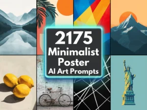 Minimalist Poster AI Art Prompts | Text-to-image Midjourney Dall-E Stable Diffusion | Digital Art Download Minimalism Wall Designs & Trends