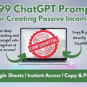 Passive Income ChatGPT Prompts | Digital Product Bestseller Marketing E-Commerce | Make Money Online At Home Income Stream Side Hustle Ebook