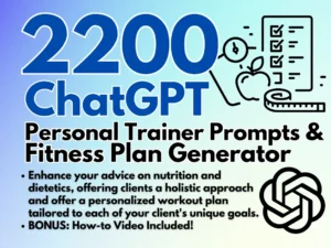 Personal Trainer ChatGPT Prompts with Fitness Plan Generator | Fitness Coach Workout Program Fitness Trainers Looking to Monetize Expertise