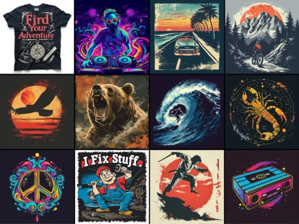 T-shirt Design AI Art Prompts | Text-to-image Midjourney Dall-E Stable Diffusion | Digital Art Download Tshirt Designs and Mockups - Image 5