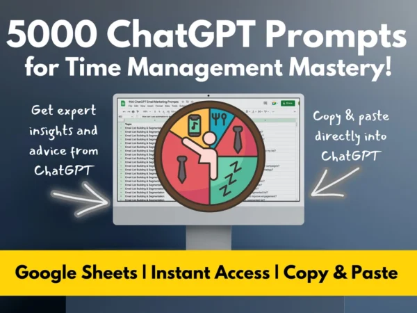 Time Management ChatGPT Prompts | Revolutionize Your Productivity | ChatGPT-Powered Prompts for Enhanced Efficiency | Coaches & Self Helpers - Image 4